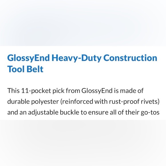 Glossy End Heavy-Duty Construction Tool Belt - Picture 7 of 7